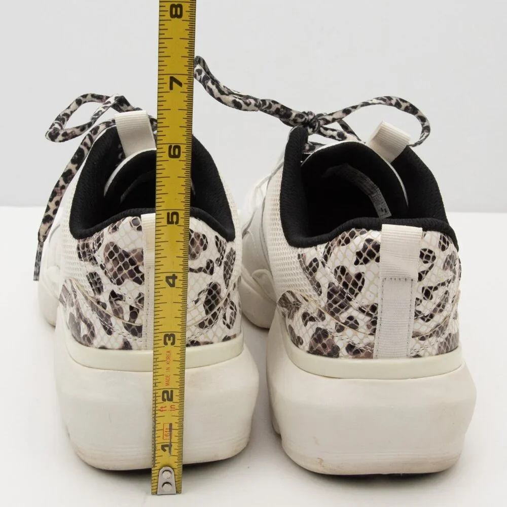 Vionic Aris Trainers Leopard Sneakers Arch Support Tennis Shoes White Size 8